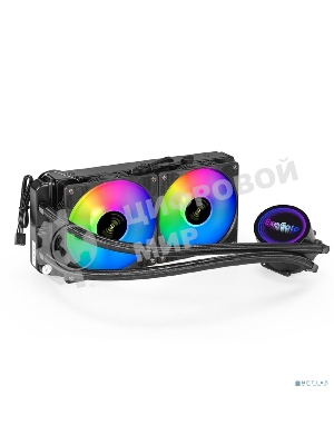 Система жидкостного охлаждения ExeGate BlackWater-240V2.PWM.RGb черный, 120 мм, алюминий, 2000 об/мин, 22 дБ, 4 pin, 220 Вт