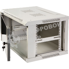 Шкаф коммутационный Lanmaster (TWT-CBWPG-6U-6X4-GY) 6U 600x400 мм пер. дв. стекл 60 кг серый