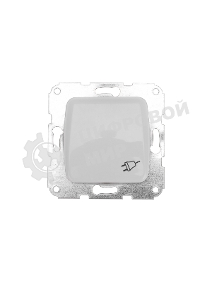 Розетка Kranz 1-ая с/з DEA с крышкой с/у 16А мех. белый