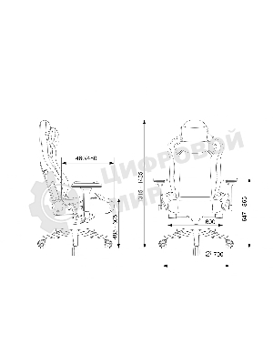 Кресло игровое Knight Craft Dragon синий эко.кожа крестов. металл