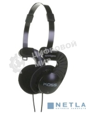 Проводные наушники Koss Sporta Pro черный, накладные, jack 3.5 мм, складная конструкция