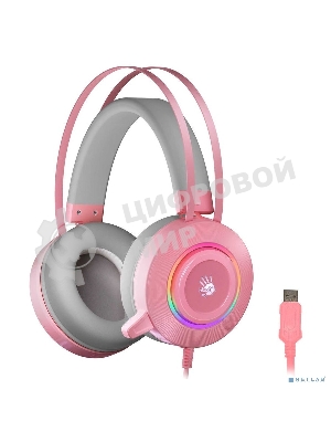 Гарнитура Bloody G521 розовый, проводная