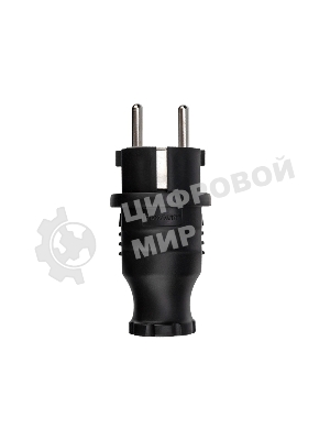 Вилка Rexant прямая влагозащищенная, с/з, 16 А, IP44 каучук