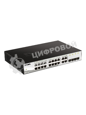 Коммутатор настраиваемый L2 коммутатор, 16х1000Base-T, 4хCombo 1000Base-T/SFP, упрощенный интерфейс CLI