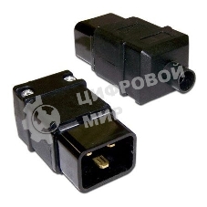 Вилка Lanmaster IEC 60320 C20 16A 250V разборная черная