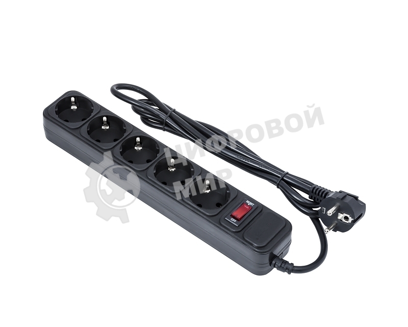 Сетевой фильтр ExeGate EX279181RUS SP-5-10B (5 розеток, 10 м, евровилка, черный)