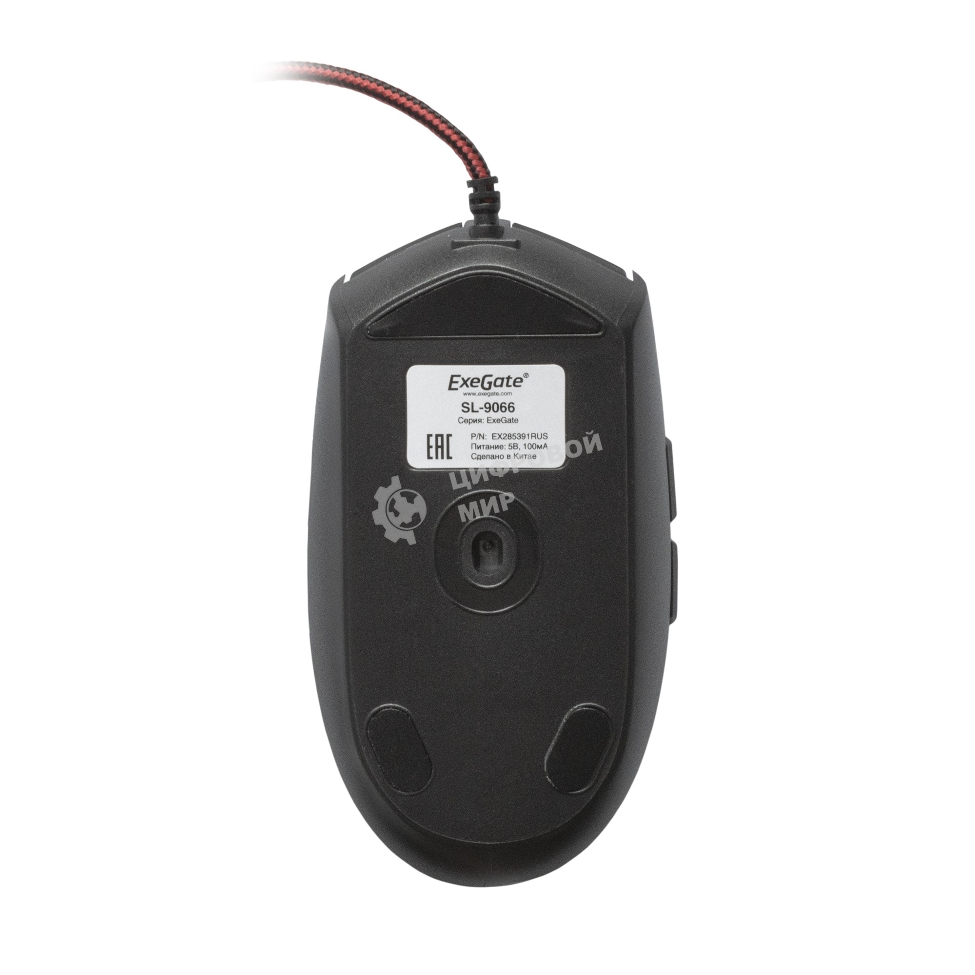 Мышь проводная ExeGate SL-9066 черный, 2400 dpi, USB, кнопки - 6