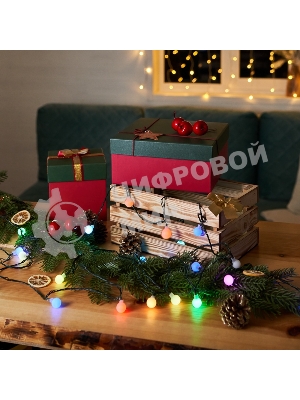 Гирлянда Neon-night Шарики Ø 18 мм, 5 м, темно-зеленый ПВХ, 30 диодов, цвет RGb