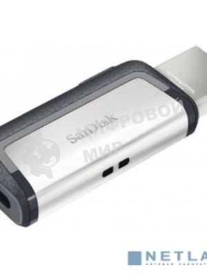 Флешка USB SanDisk DDC2 Ultra Dual (SDDDC2-032G-G46), 128Gb, USB 3.0/USB 3.1 Type C, R/W 150/30, серый/черный