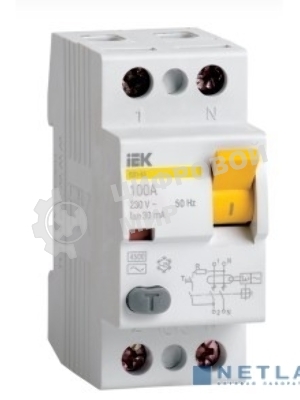 Выключатель дифференциального тока (УЗО) 2п 16А 30мА тип AC ВД1-63 IEK MDV10-2-016-030