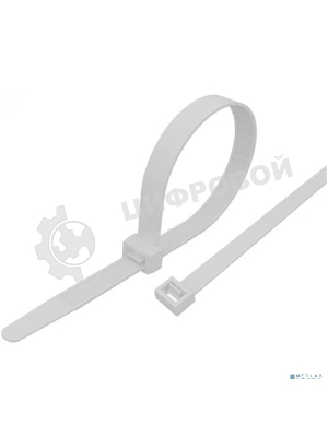 Стяжка нейлоновая морозостойкая Rexant 200x3,6 мм, белая (100 шт/уп)