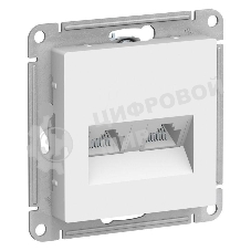 Розетка компьютерная двойная RJ45+RJ45, кат.5E, механизм, белый