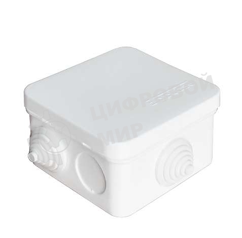 Коробка распределительная ОП 75х75х45 7 выходов 3 гермоввода IP 54 крышка защелкивающаяся бел. Epplast 220321