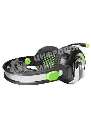 Гарнитура Crown CMGH-3002 чёрный/зелёный, проводная, подсветка