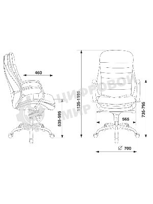 Кресло Бюрократ T-9950/BLACK-PU черный, экокожа
