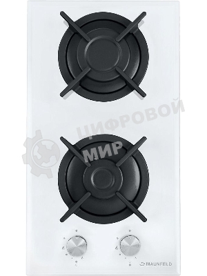Газовая варочная панель Maunfeld EGHG.32.1CW/G, 2 конфорки, закаленное стекло, белый