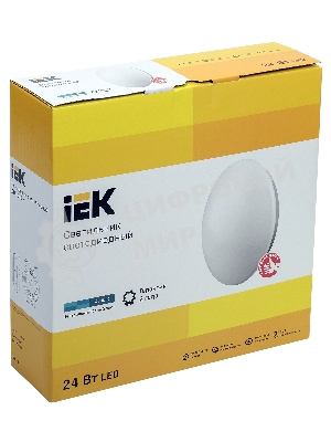 Светильник IEK LDPB0-1003-24-4000-K01 LED ДПБ 1003 24Вт IP20 4000K круг белый диаметр 380 мм, световой поток 1440 Лм