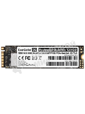 Накопитель SSD ExeGate NextPro KC2000TP120, 120Gb, M.2 2280, PCIe 3.0 x4, NVMe, R/W 1200/600