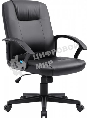 Кресло Defender PARIS черный, экокожа, 120 кг, механизм качания