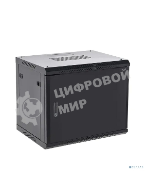 Шкаф коммутационный Rexant настенный 12U 600x600 мм пер. дв. металл черный