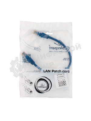 Патч-корд медный UTP Cablexpert PP10-0.25M/B cat.5e, 0.25 м, литой, многожильный, синий
