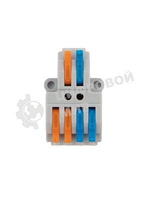 Клемма Rexant СМК 2х2 проходная разветвительная 2 полюса, с монтажной площадкой (1 ввод, 2 вывода на полюс), (5 шт./уп.)