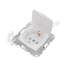 Розетка Kranz 1-ая с/з DEA с крышкой с/у 16А мех. белый