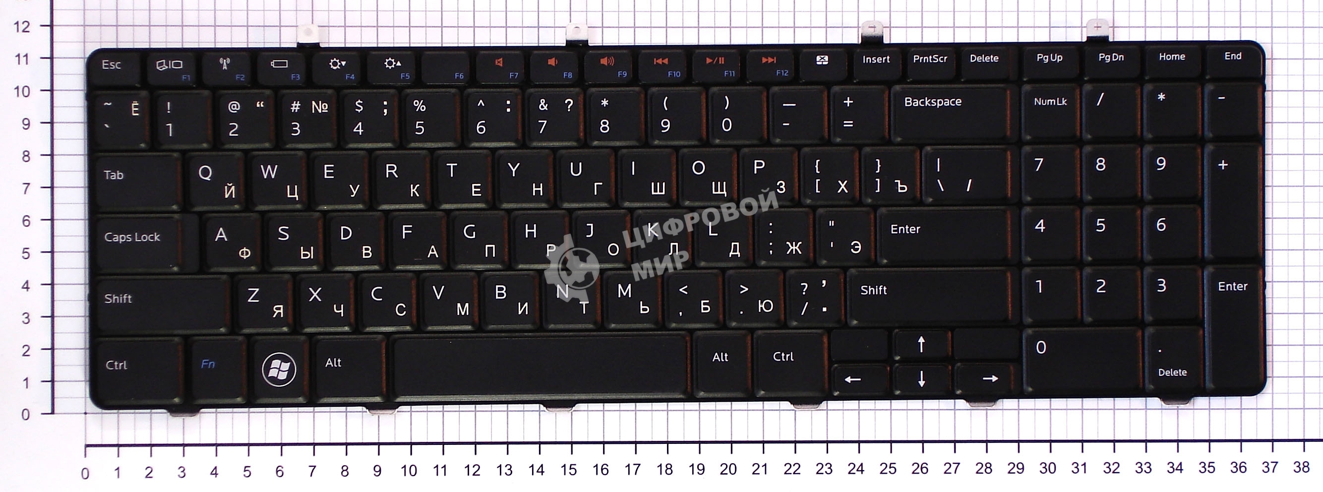Клавиатура для ноутбука Dell Inspiron 1764 черная