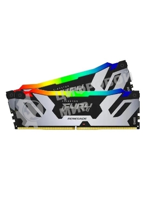 Оперативная память Kingston Fury Renegade, DDR5, 32Gb (1x32Gb), 6400MHz, CL32, DIMM, радиатор, RGB, серебристый/черный