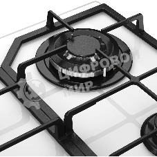 Варочная панель MONSHER MGG 63 Blanc, газ, High-Tech, 59 см, автоматический электроподжиг, газ-контроль, форсунки под сжиженый газ, SABAF конфорки, чугунные решетки, белый