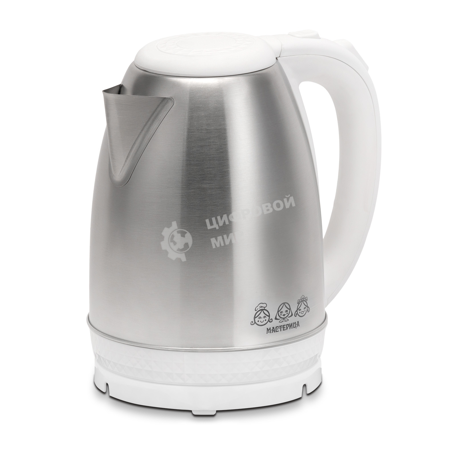 Чайник электрический Мастерица EK-1801М 1,8л, нержавейка, белый (12)