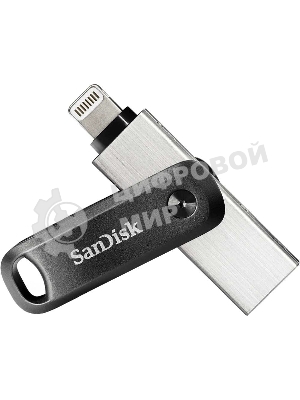 Флешка USB SanDisk IX60N iXpand Go (SDIX60N-064G-GN6NN), 64Gb, USB 3.0/Lightning, R/W 150/70, черный/серебристый