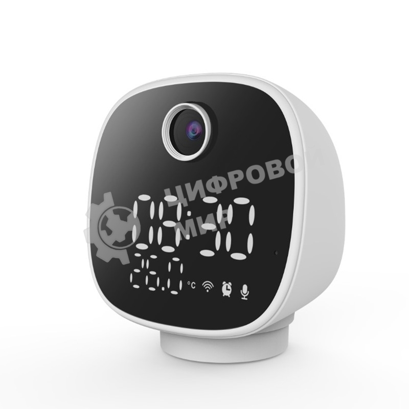 Камера видеонаблюдения умная Wi-Fi 5в1 с часами, термометром и ночником Halsa