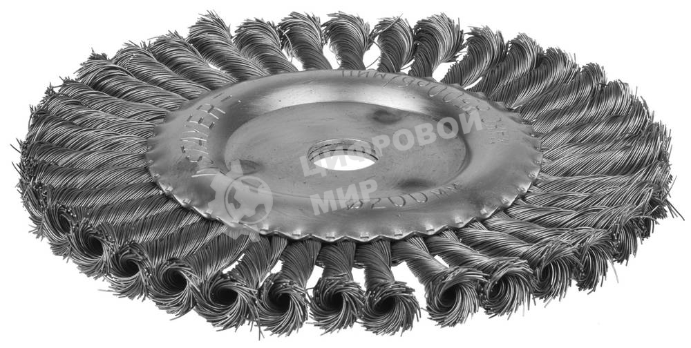 Кордщетка STAYER 35120-200дисковая для УШМ плетенные пучки проволоки 0.5мм 200мм/22мм