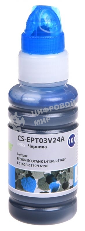 Чернила Cactus CS-EPT03V24A 101C, голубой, 70 мл для Epson L4150/L4160/L6160/L6170