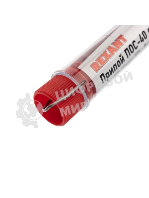 Припой с канифолью ПОС-40 Rexant, 10 г, Ø1.0 мм, (олово 40%, свинец 60%), колба