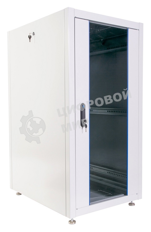 Шкаф коммутационный ЦМО (ШТК-Э-24.6.8-13АА) 24U 600x800 мм пер. дв. стекл металл 2 бок. пан. 540 кг серый