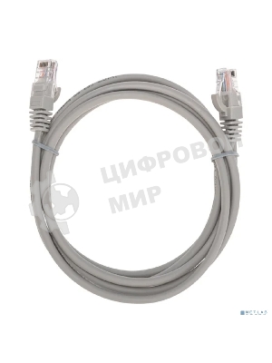 Патч-корд Rexant U/UTP, cat.5e, RJ45-RJ45, 26AWG, ZH нг(А)-HF, серый, 2м