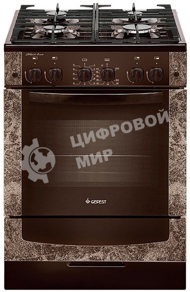Плита газовая Gefest ПГ 6500-02 0114 коричневый, конфорок 4 шт, духовка 52 л, 60 см x 85 см x 60 см