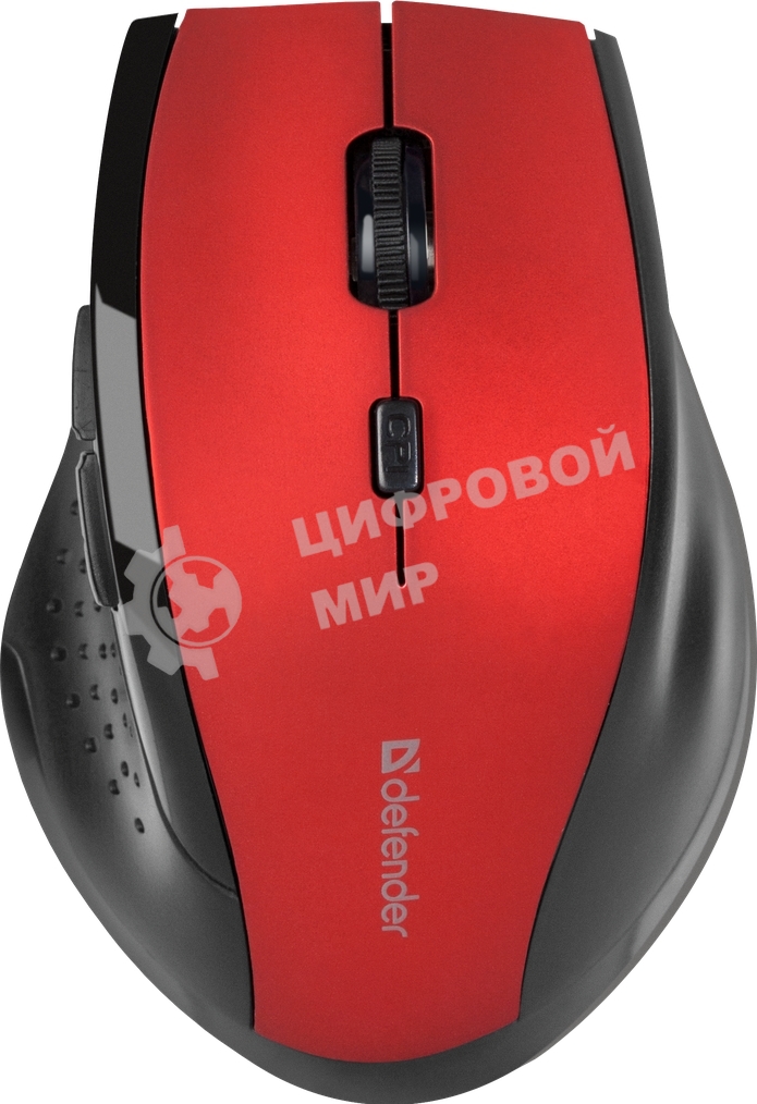 Мышь беспроводная Defender Accura MM-365 красный, 1600 dpi, радиоканал, USB, кнопки - 6