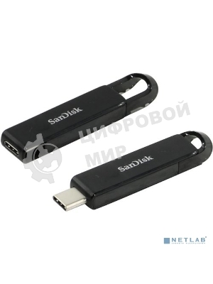 Флешка USB Sandisk CZ460 Ultra (SDCZ460-128G-G46), 128Gb, USB Type-C, R/W 150/30, черный