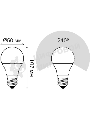 Лампа светодиодная Gauss Elementary 10Вт цок.:E27 груша 220B 4100K св.свеч.белый.нейт. A60 (упак.:10шт)