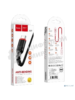 Кабель USB Type-C/HOCO HC-44920 X59/1m/2.4A/Нейлон/Black