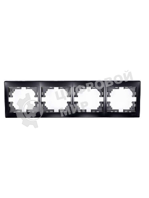 Рамка 4-м Мира горизонтальная черный бархат LEZARD 701-4200-149