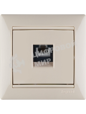 Розетка телефонная Valena RJ11 4 контакта 1 коннектор (слоновая кость) Legrand 774338