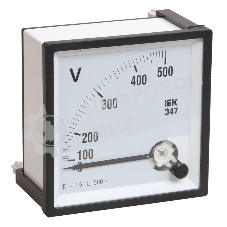 Вольтметр Э47 72х72мм 500В кл. точн. 1.5 IEK IPV10-6-0500-E