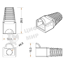 Изолирующий колпачок Hyperline BOOT-YL-10 для Разъемов RJ-45, желтый (10 шт.)