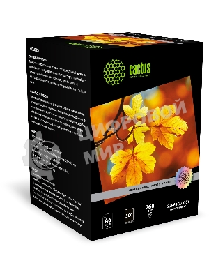 Фотобумага Cactus Prof CS-HGA6260500 A6/260г/м2/500л./белый глянцевое для струйной печати