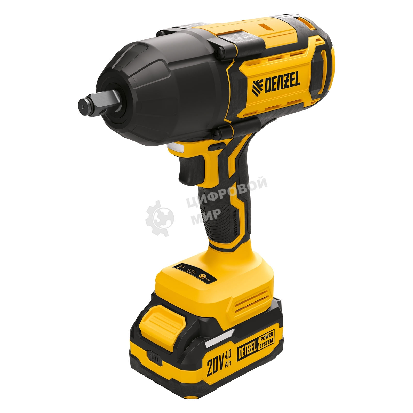 Гайковерт Denzel ударный аккумуляторный бесщет. CIWH-BL-20-1000, Li-Ion, 20 В