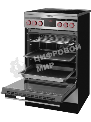 Плита электрическая Hansa FCCX58225 серебристый, конфорок 4 шт, духовка 65 л, 50 см x 85 см x 60 см